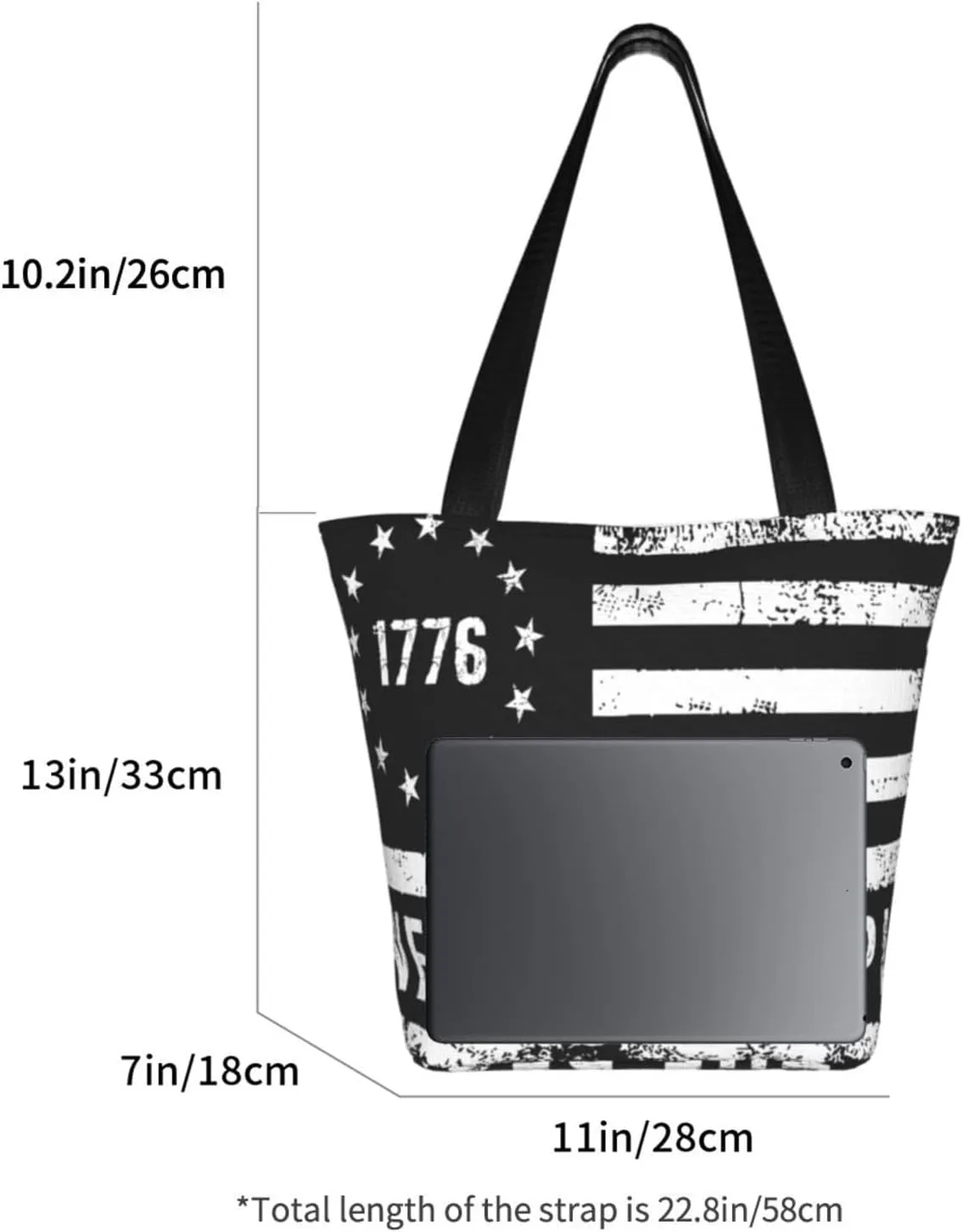 America Independence Day Women's Tote Bag Shoulder Bag Shopping Handbag Large Capacity Handbag With Zipper