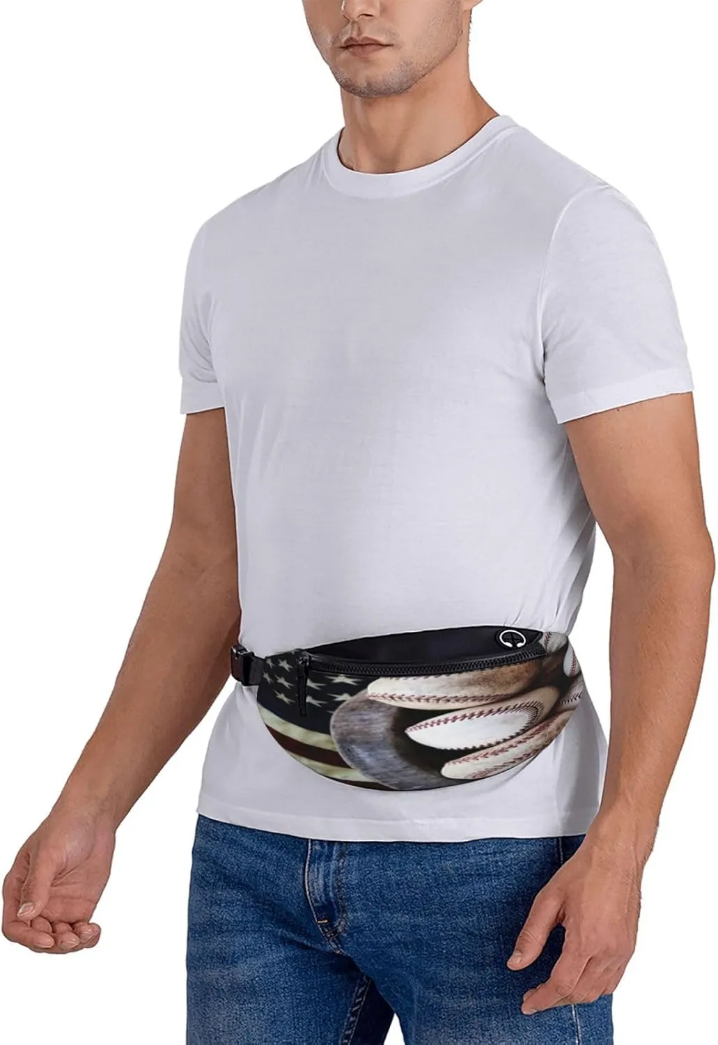 American Flag Basketball Football Baseball Rugby Waist Packs Unisex Adjustable Shoulder Strap Messenger Bag Sports Travel Running Leisure Waist Bag
