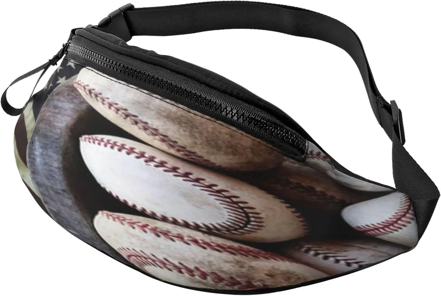 American Flag Basketball Football Baseball Rugby Waist Packs Unisex Adjustable Shoulder Strap Messenger Bag Sports Travel Running Leisure Waist Bag