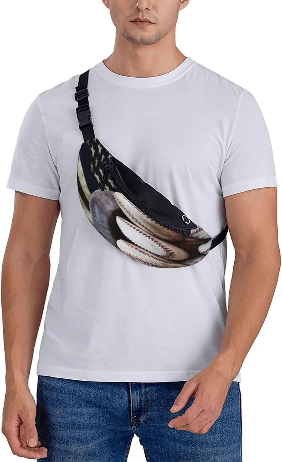 American Flag Basketball Football Baseball Rugby Waist Packs Unisex Adjustable Shoulder Strap Messenger Bag Sports Travel Running Leisure Waist Bag
