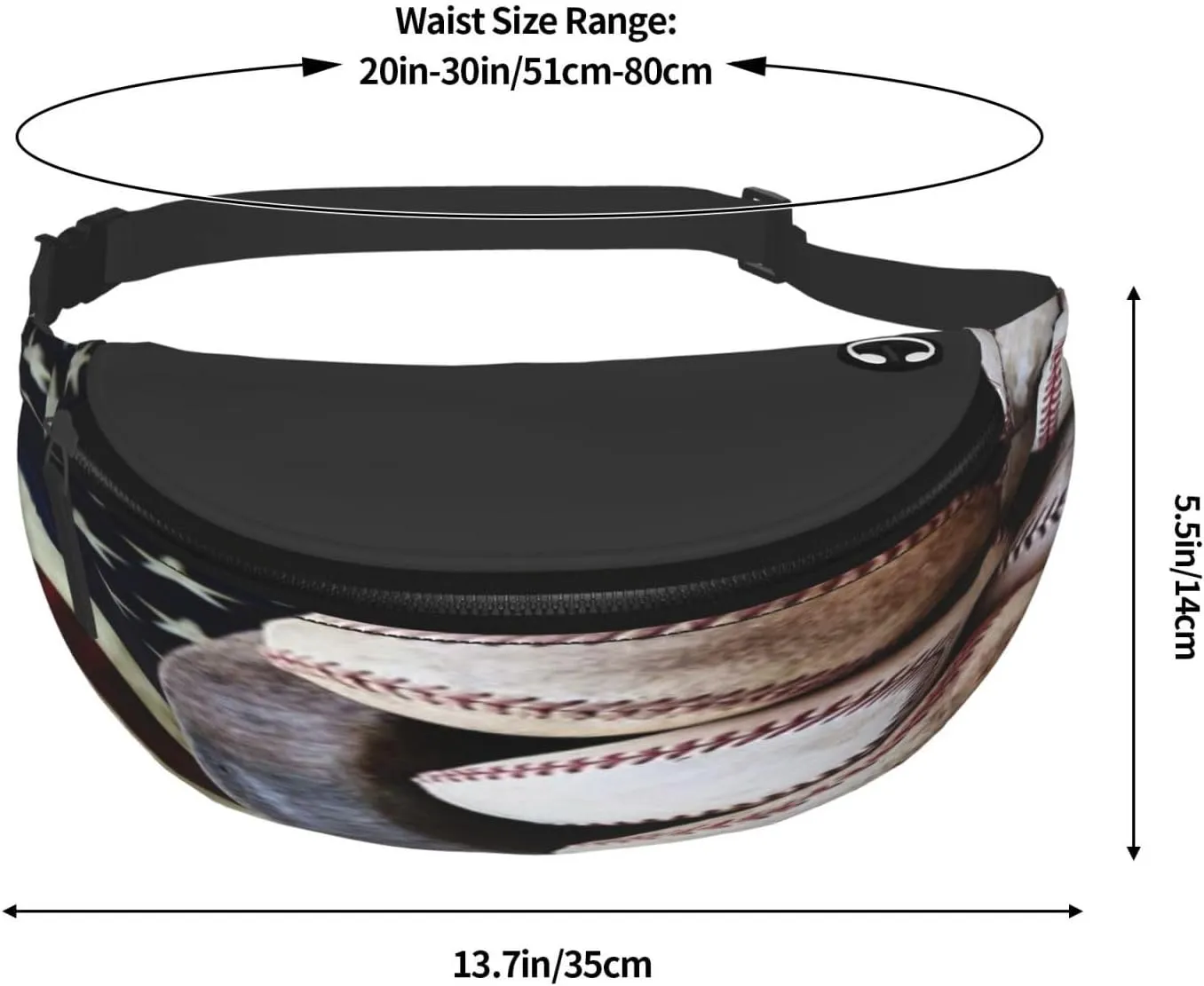 American Flag Basketball Football Baseball Rugby Waist Packs Unisex Adjustable Shoulder Strap Messenger Bag Sports Travel Running Leisure Waist Bag
