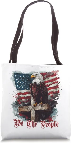 American Flag Patriotic Founding Fathers We The People USA Tote Bag