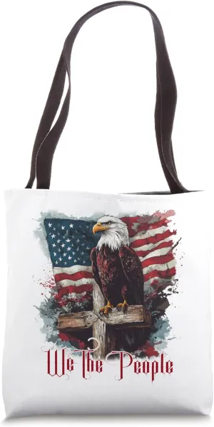 American Flag Patriotic Founding Fathers We The People USA Tote Bag