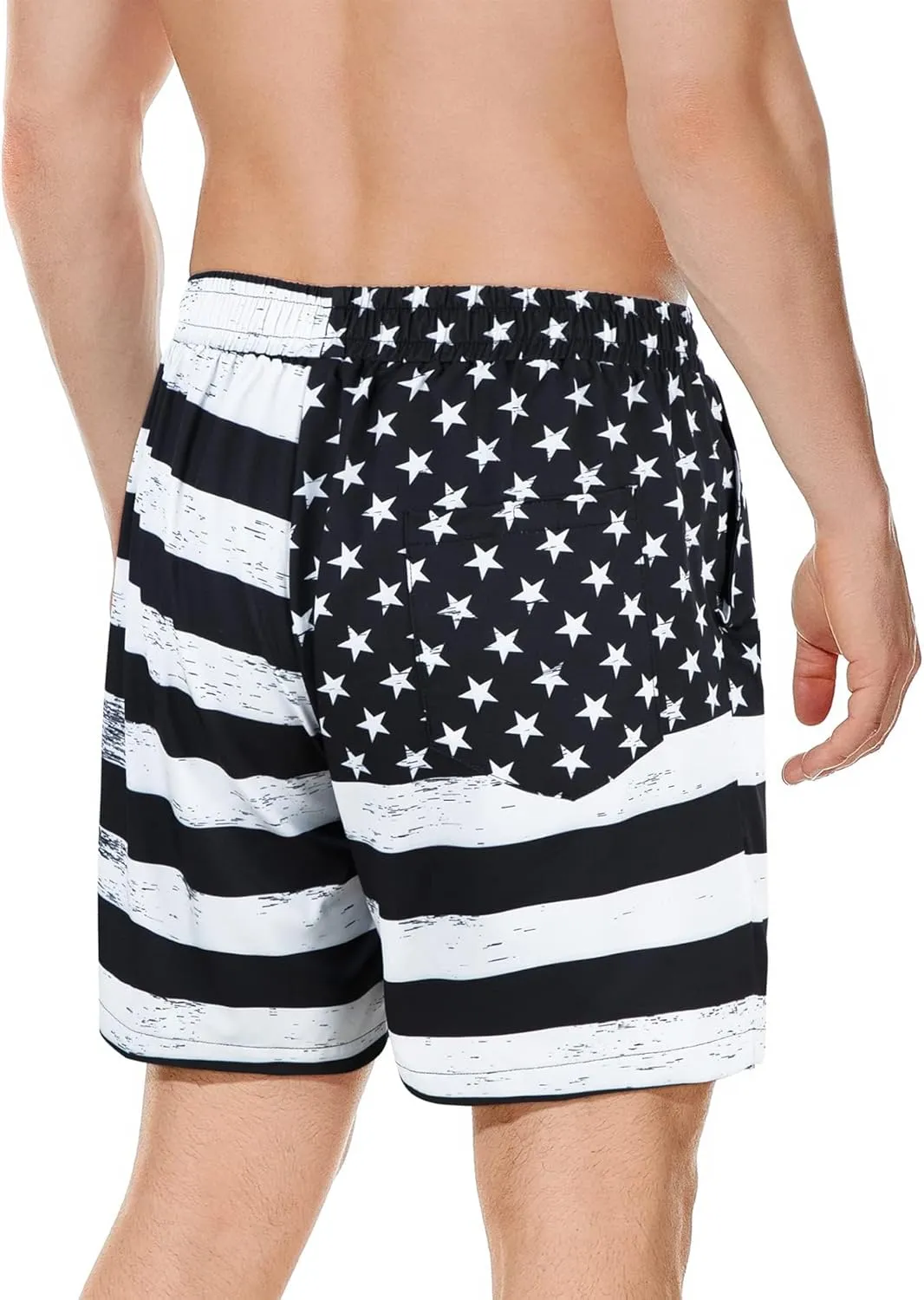American Trends Men's Swim Trunks with Compression Liner Quick Dry Swimsuits Mens Bathing Suit Swimwear