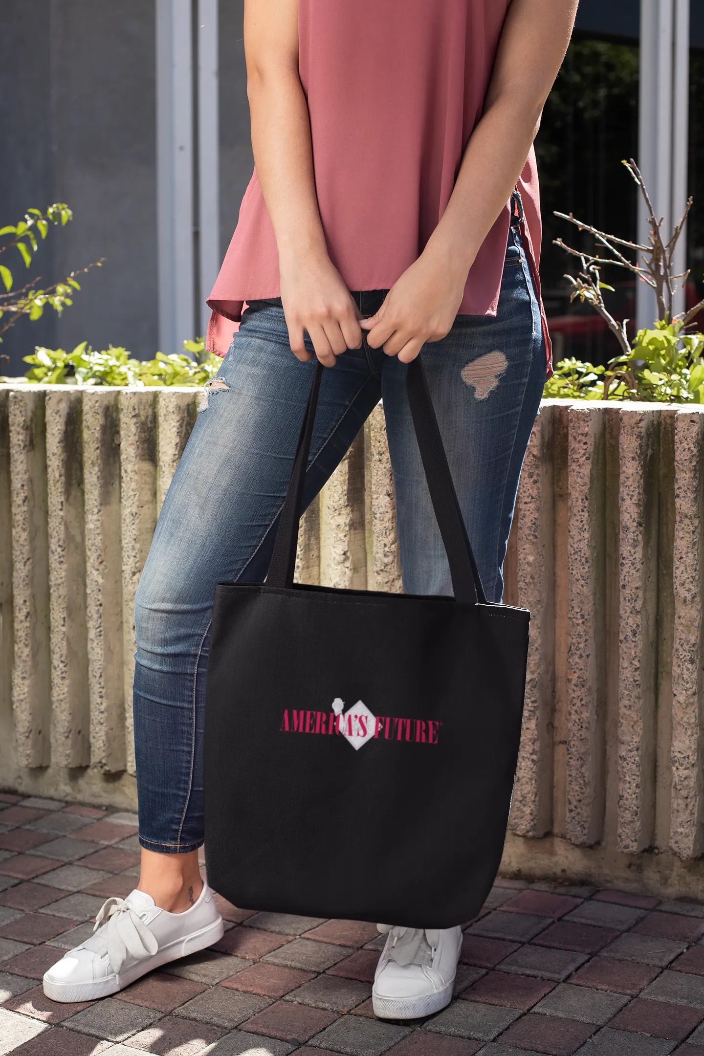 America’s Future Large Organic Tote Bag | Patriotic Eco-Friendly Carryall