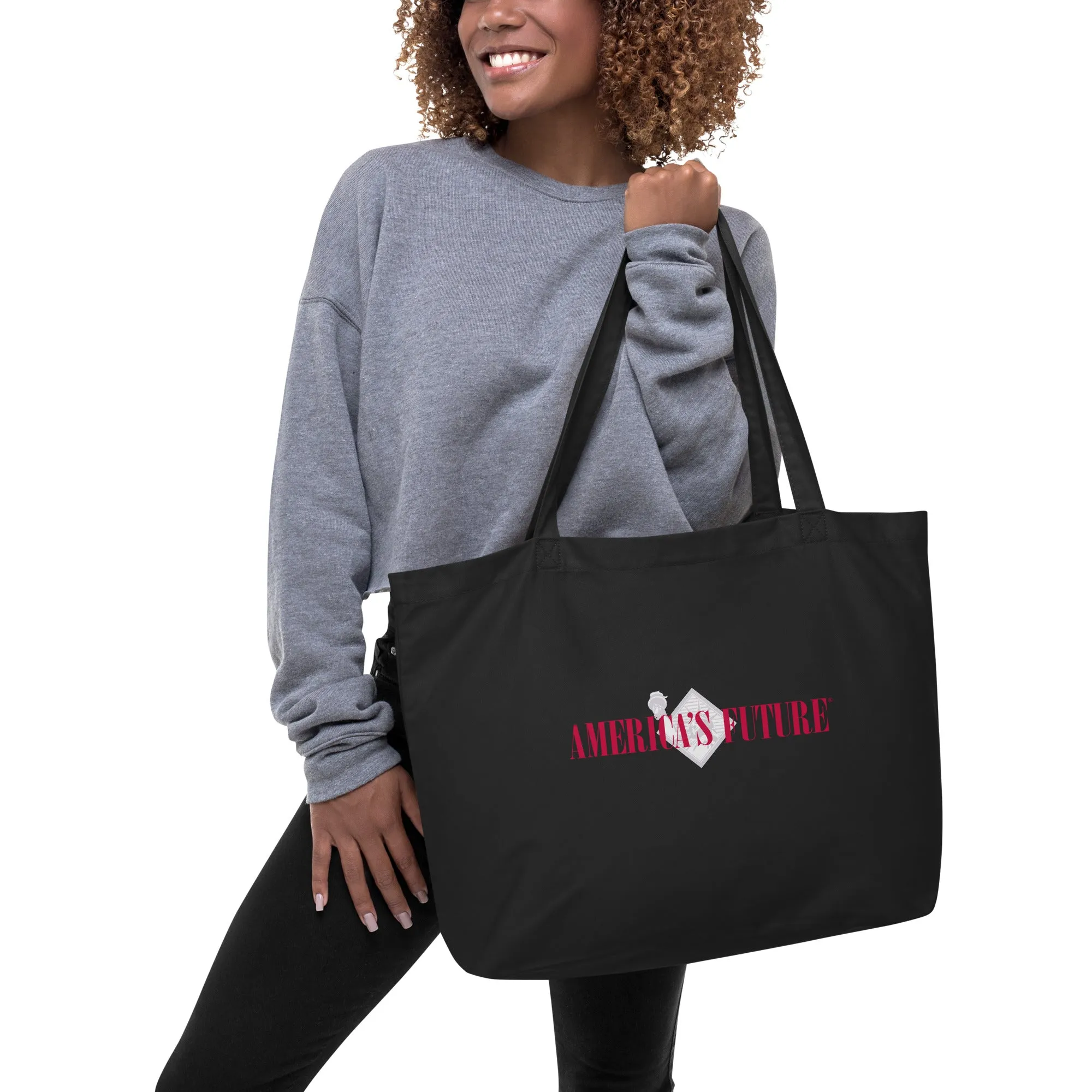 America’s Future Large Organic Tote Bag | Patriotic Eco-Friendly Carryall
