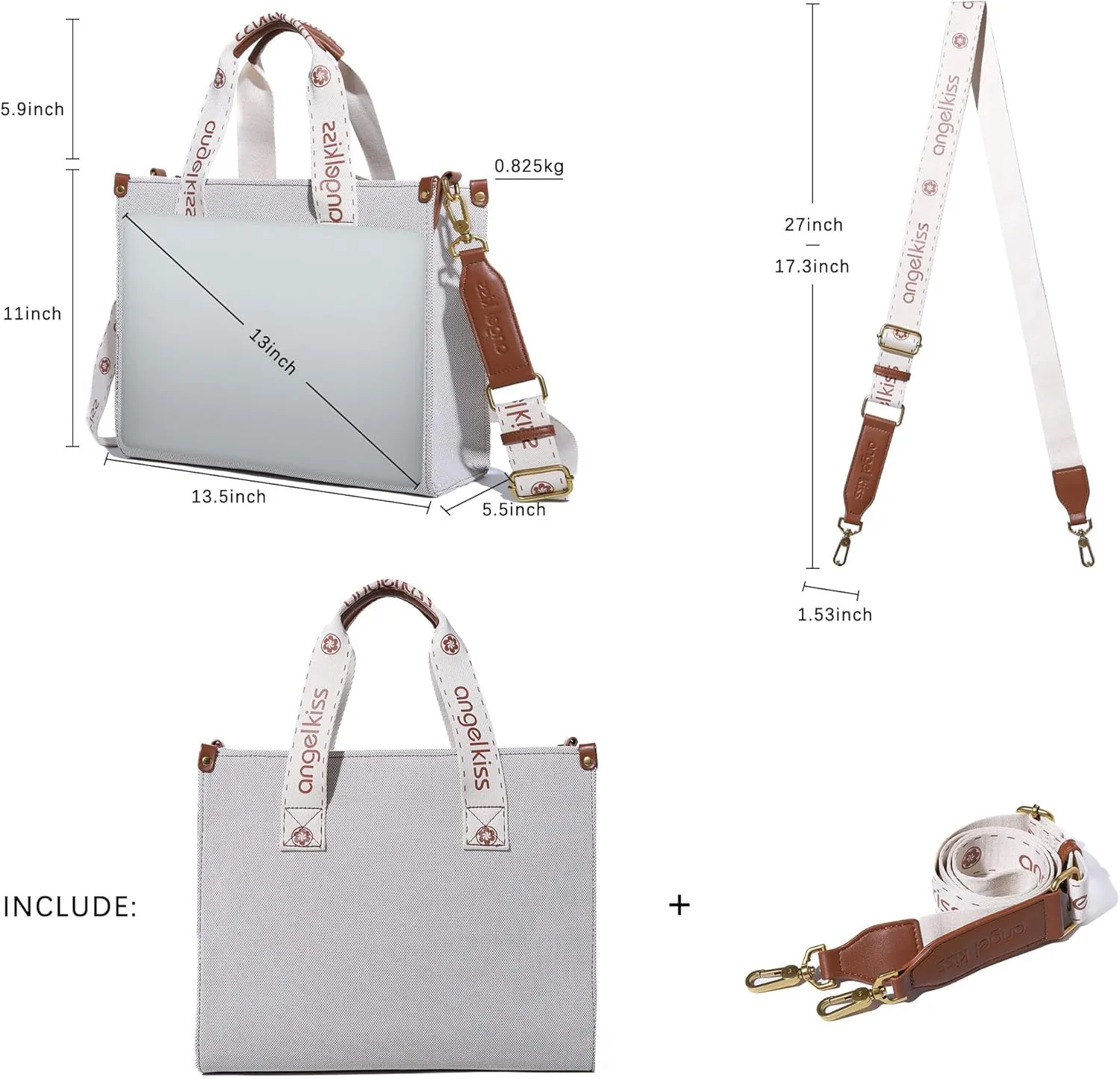 Angel Kiss Tote Bag Purses for Women Medium Top-handle Satchel Handbags with Crossbody Srtap