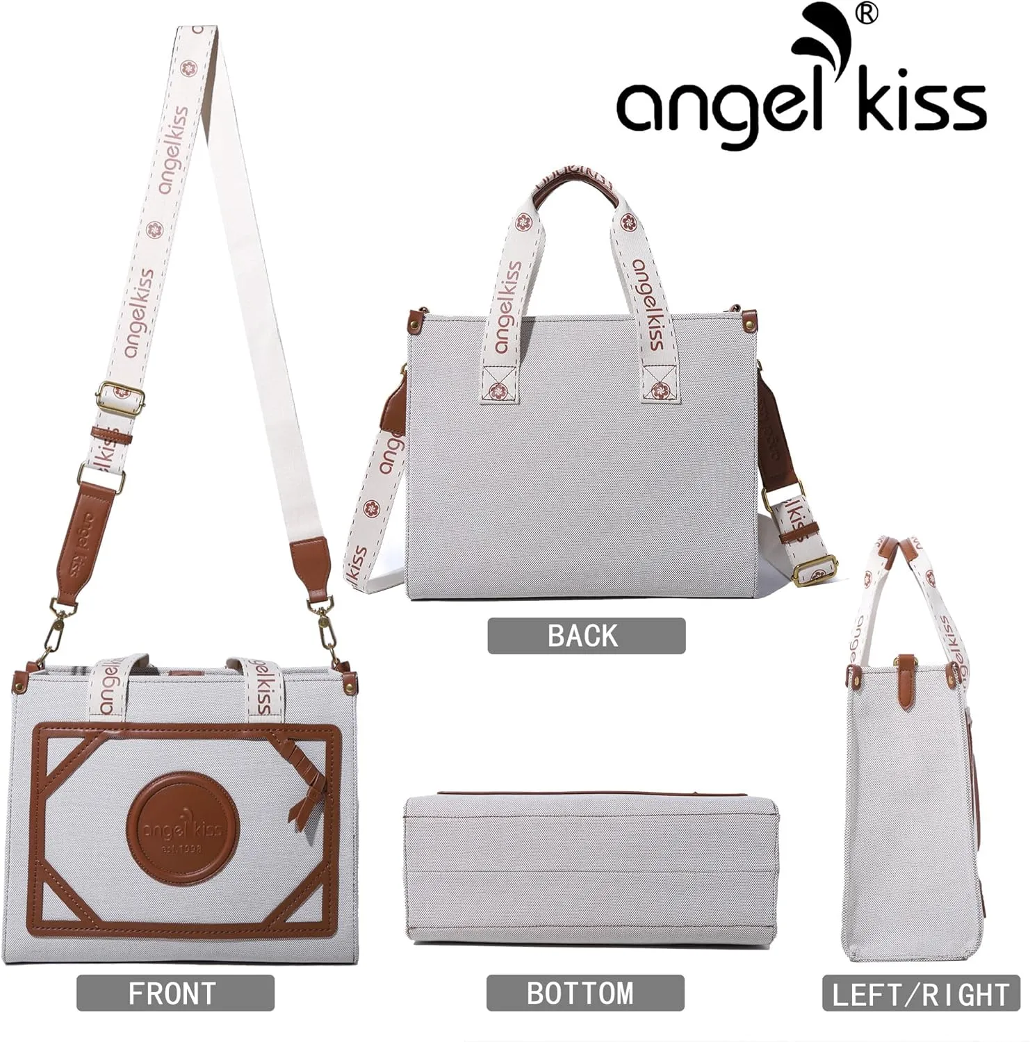 Angel Kiss Tote Bag Purses for Women Medium Top-handle Satchel Handbags with Crossbody Srtap