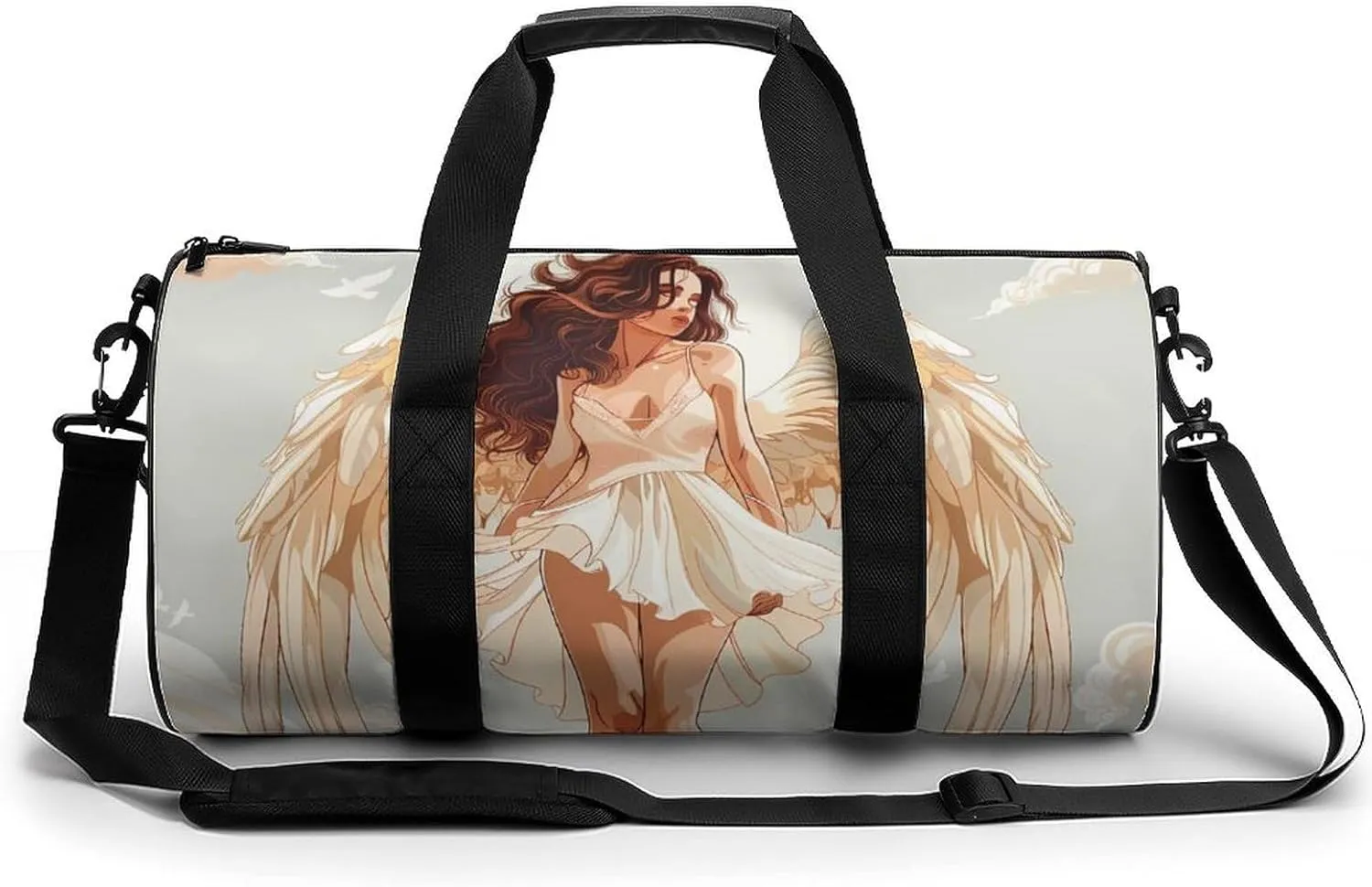 Angel Wings Lightweight Gym Bag for Men Women Travel Duffel Bag Sports Workout Bag with Adjustable Strap
