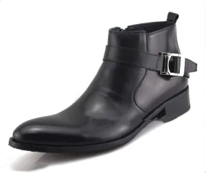 Ankle Boots For Men Mens Pointed Belt Zip Ankle Boots Party Holiday Office Club For Business Genuine Pure Leather The First Layer Of Cowhide