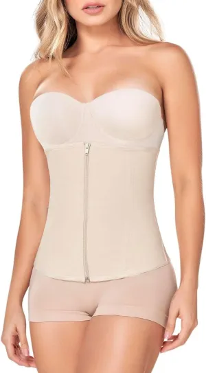 Ann Chery Corset Waist Trainer for Women - Colombian Waist Cincher - Latex Body Shaper with Zipper Excelencia 1024 Beige