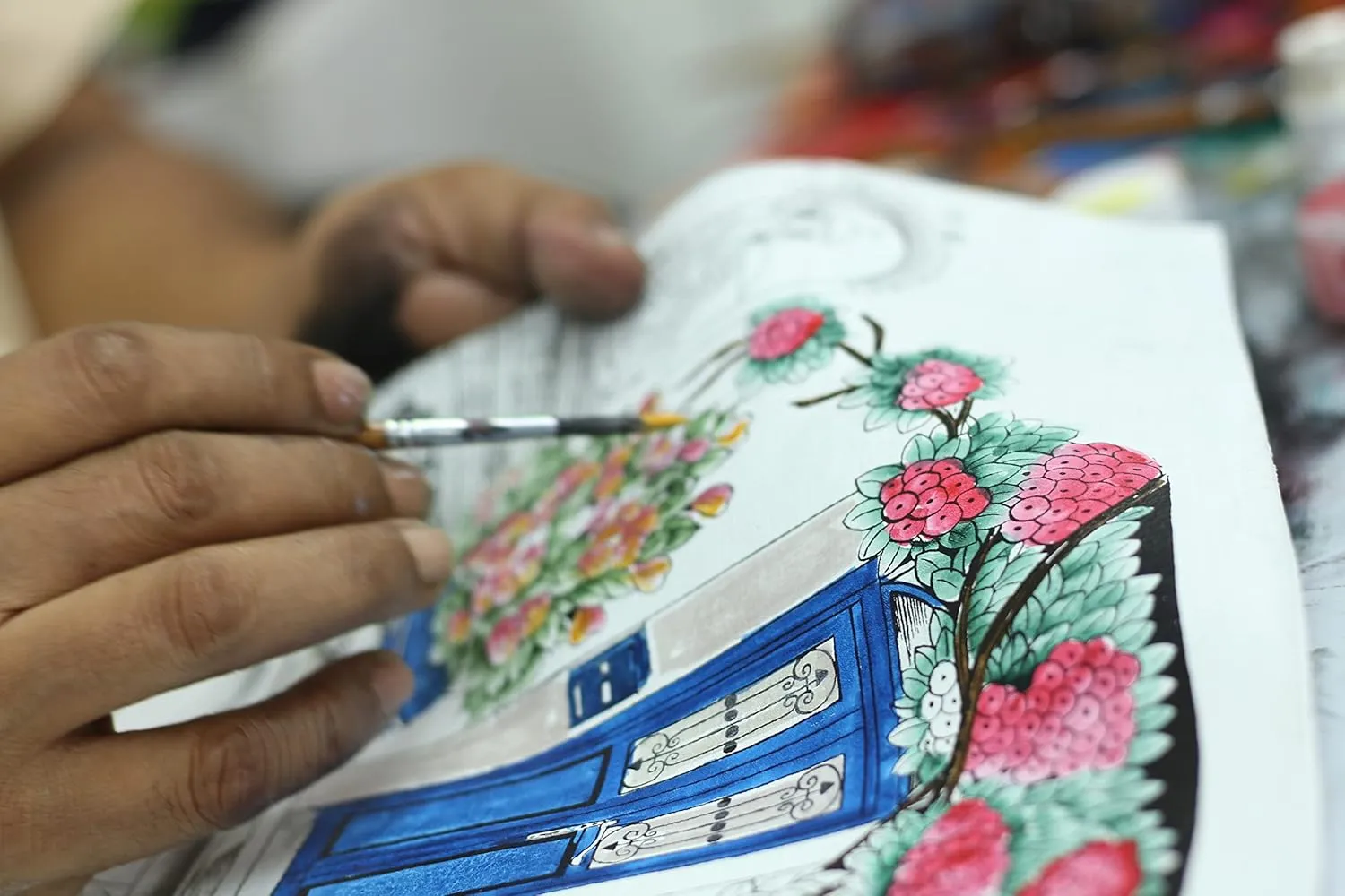 Anna by Anuschka Hand-Painted Leather Organizer Satchel