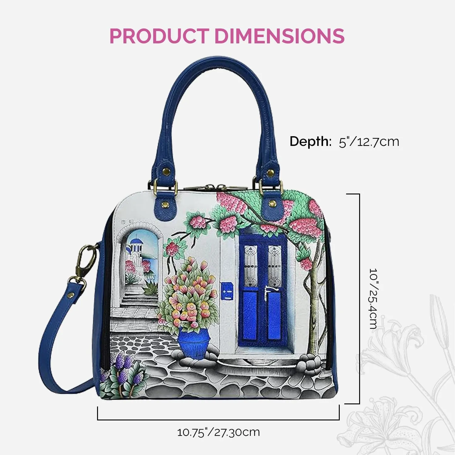 Anna by Anuschka Hand-Painted Leather Organizer Satchel