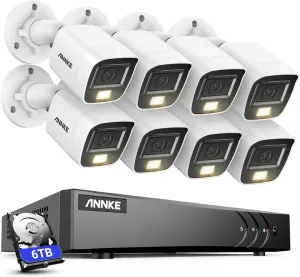 ANNKE Home Security System, 3K Lite 16 Channel Security Video Recorder with 8 3K Built-in Mic Cameras and 6TB Hard Drive, AI Human/Vehicle Detection for Home Business Surveillance