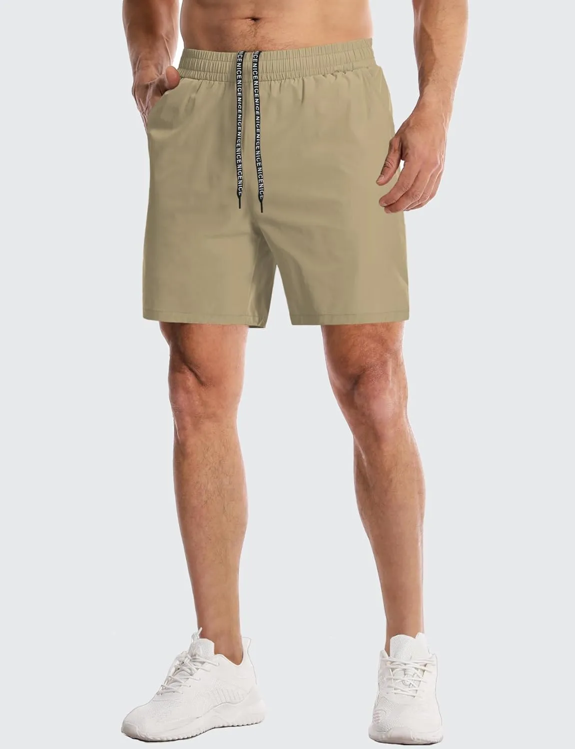 Aolesy Mens Athletic Shorts 7” Quick Dry Gym Running Shorts with Zipper Pockets Lightweight Workout Shorts