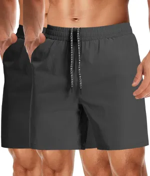Aolesy Mens Athletic Shorts 7” Quick Dry Gym Running Shorts with Zipper Pockets Lightweight Workout Shorts