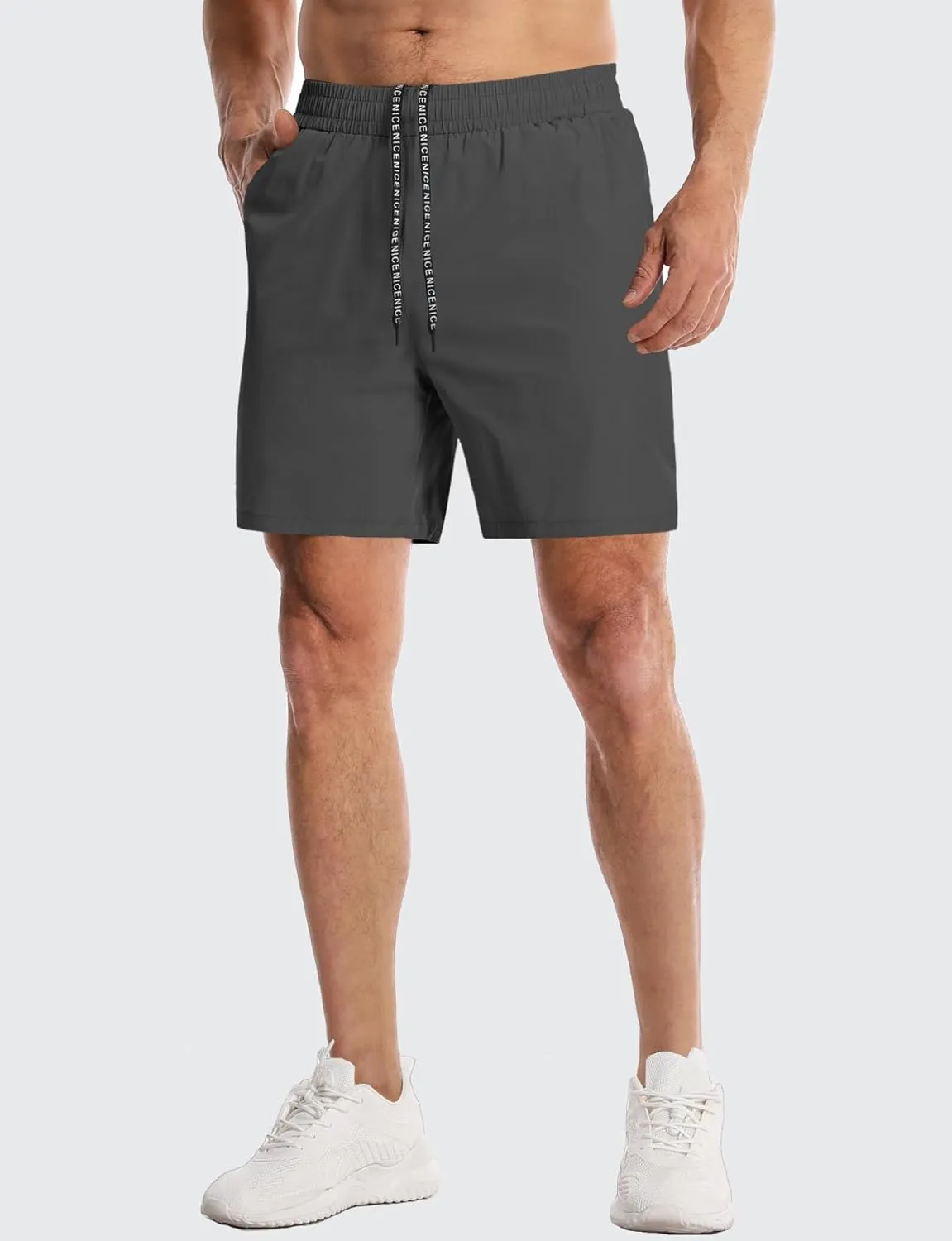 Aolesy Mens Athletic Shorts 7” Quick Dry Gym Running Shorts with Zipper Pockets Lightweight Workout Shorts