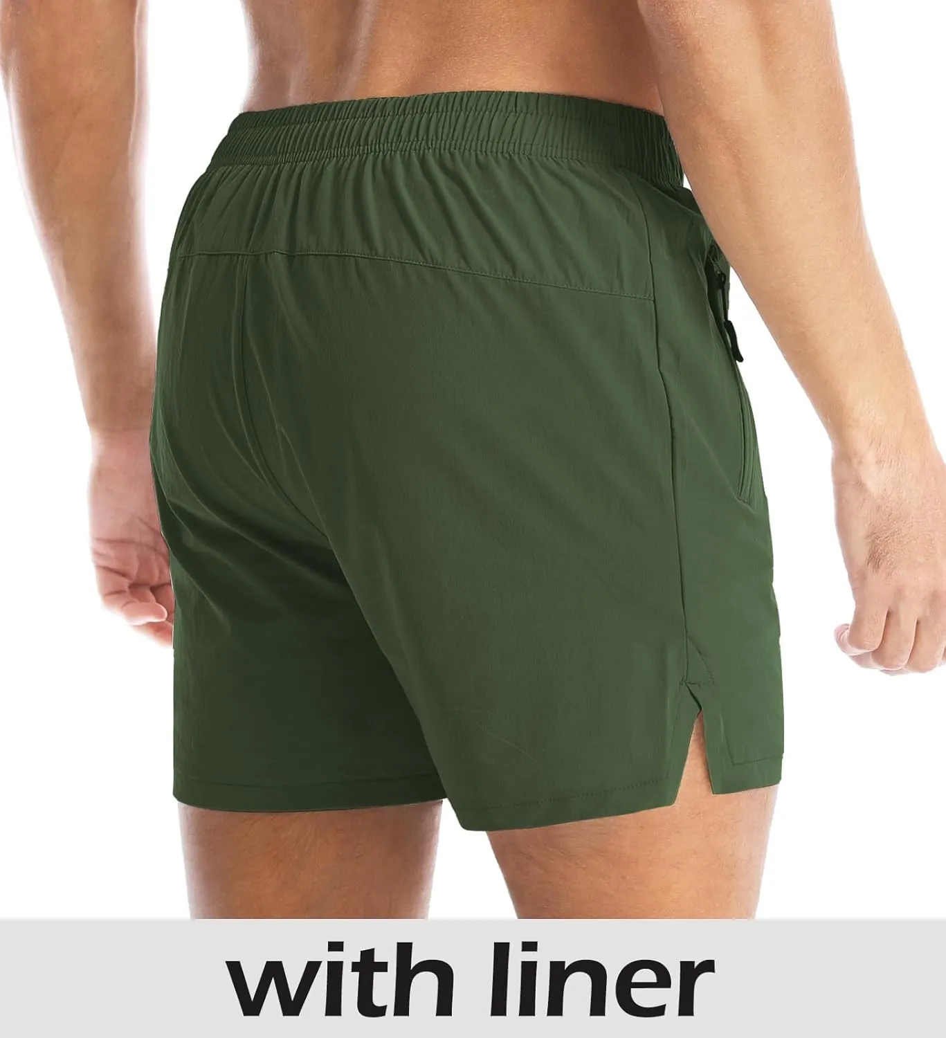 Aolesy Men's Gym Shorts Linerless & Liner - 5" Quick Dry Workout Running Shorts with Zip Pockets Sports Athletic Shorts