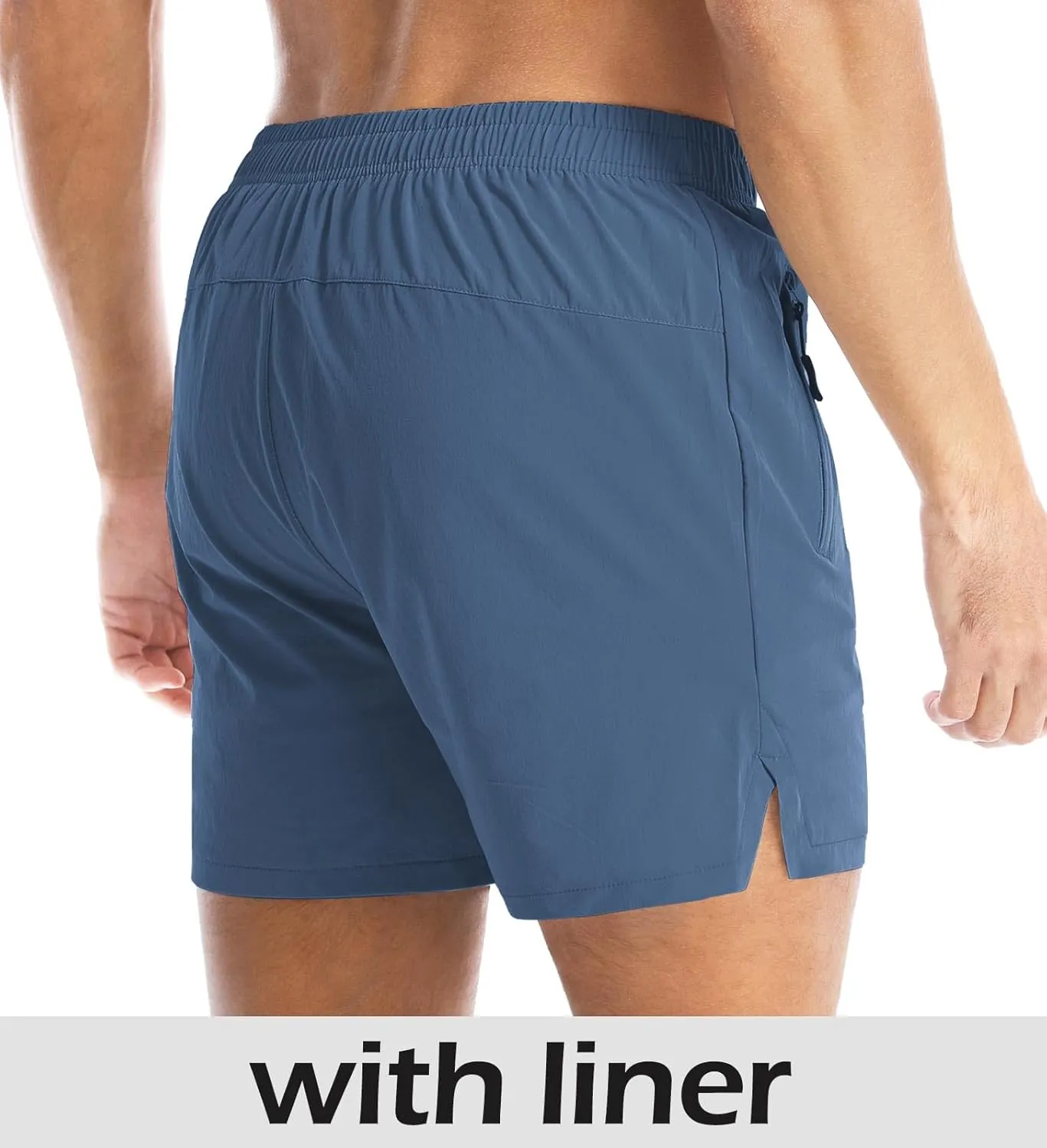 Aolesy Men's Gym Shorts Linerless & Liner - 5" Quick Dry Workout Running Shorts with Zip Pockets Sports Athletic Shorts
