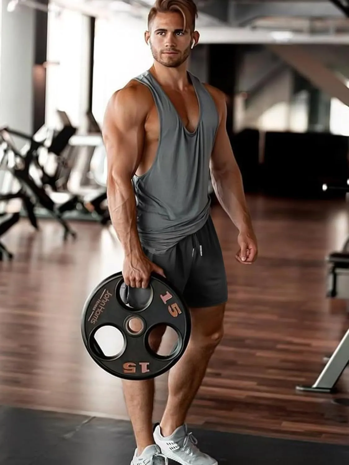 Aolesy Mens Workout Shorts with Zip Pocket 5" Lightweight Gym Running Shorts Linerless Bodybuilding Athletic Shorts