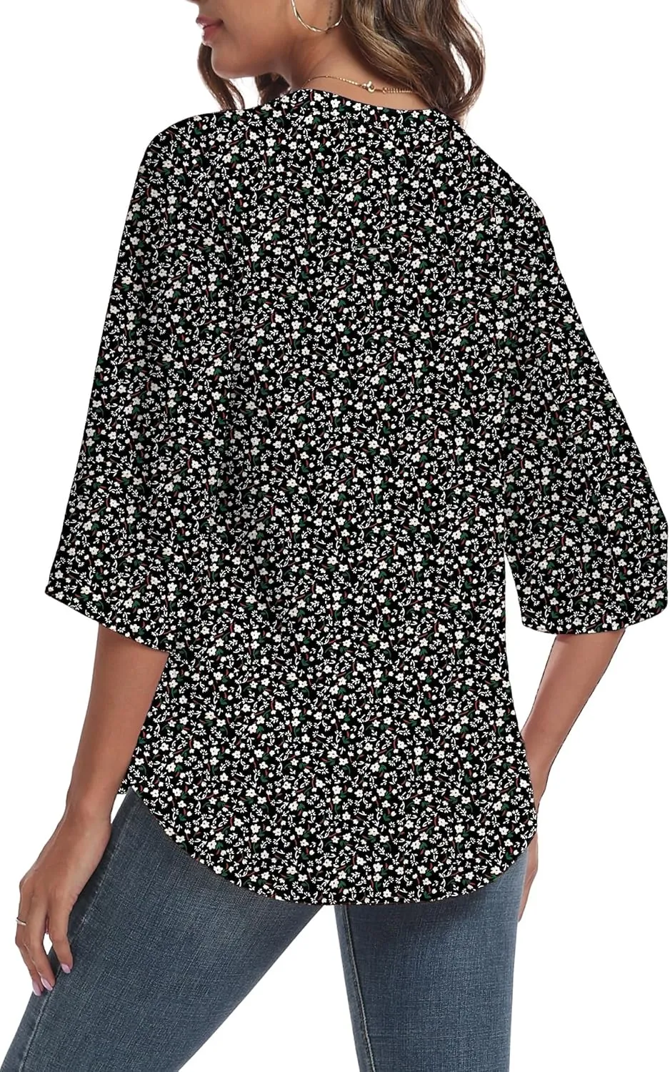 Askyes Women's 2025 Summer Chiffon Blouses Short Sleeve V Neck Tshirts Loose Casual Flowy Dressy Tops for Leggings Blouse