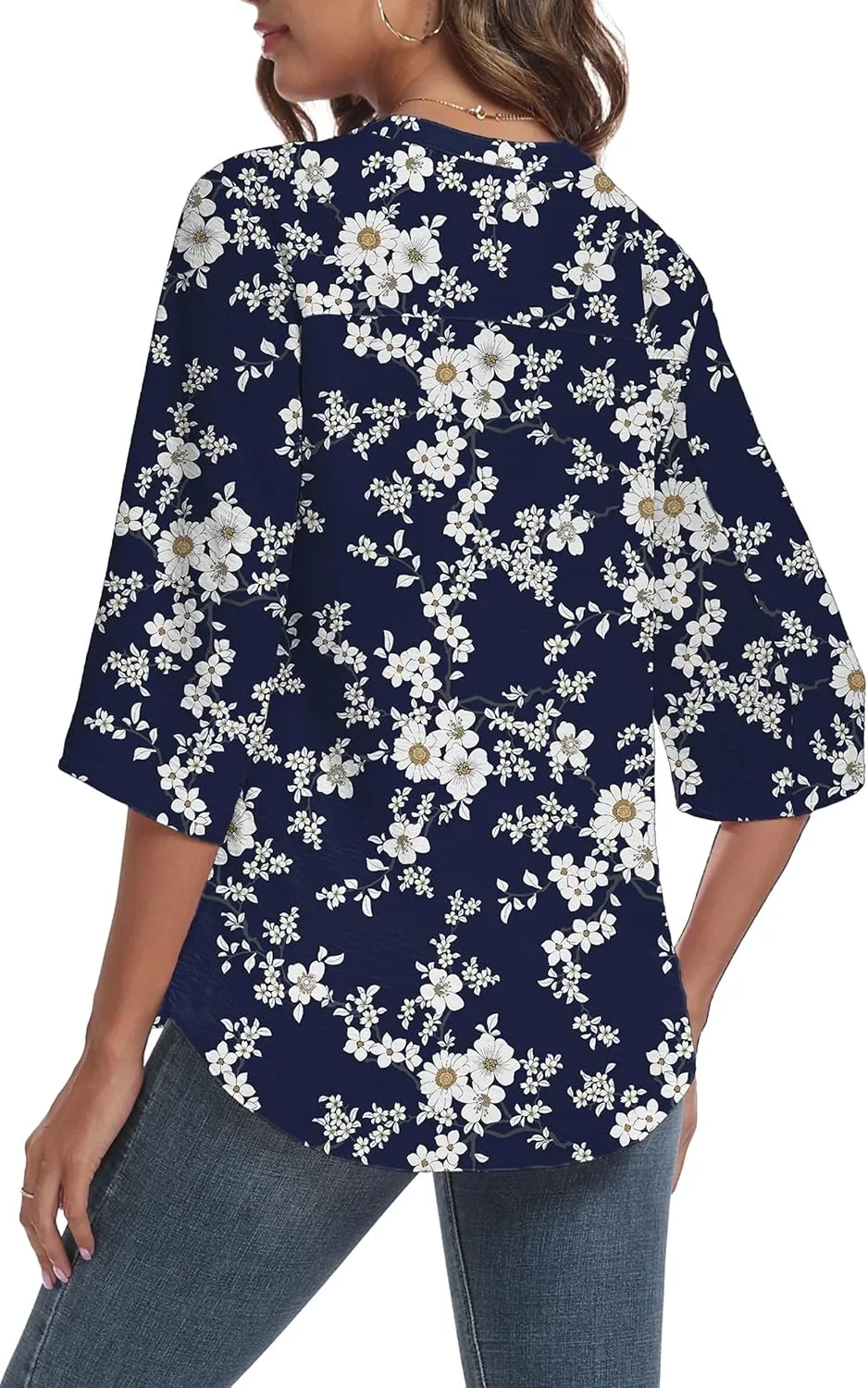 Askyes Women's 2025 Summer Chiffon Blouses Short Sleeve V Neck Tshirts Loose Casual Flowy Dressy Tops for Leggings Blouse