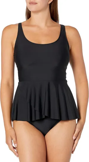 Athena Women's Ruffle Waist Swimsuit Tankini Top