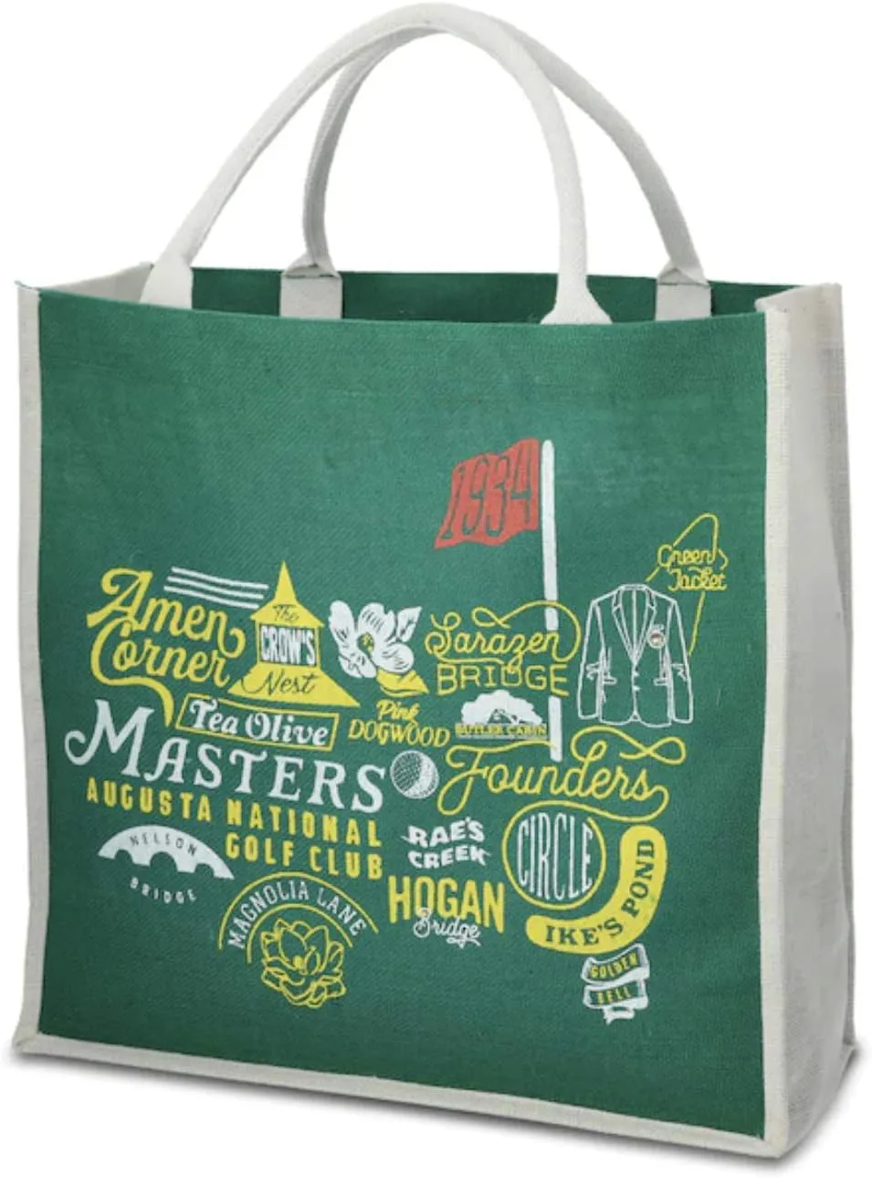Authentic Masters Augusta National Jute Tote Bag