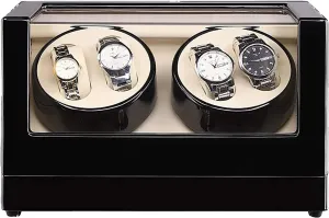 Automatic Watch Winder Box Watch Winders 4 0 Wooden Automatic Watch Winder Storage Box Transparent Cover Wrist Mechanical Watch Winding Box Double Head Motor Shaker Case