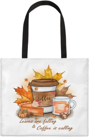Autumn Fall Leaves Clay Teapot Canvas Tote Bag for Women Men Stylish Tote Handbag Shoulder Bag Reusable Grocery Bag