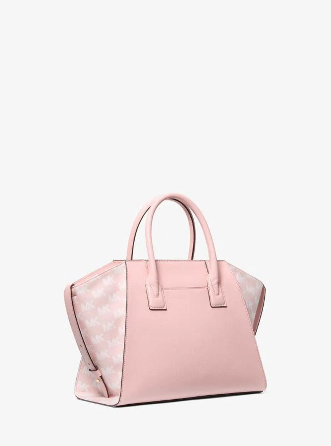 Avril Large Leather and Logo Jacquard Satchel