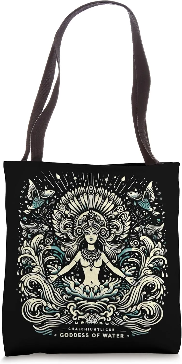 Aztec Goddess of Water Chalchiuhtlicue - Flow of Life Tote Bag