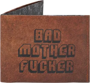Bad Mother Pulp Fiction RFID Blocking Stitched Bifold Wallet for Men | Mighty Mens Paper Slim Credit Card Holder | Men's Slimfold EDC
