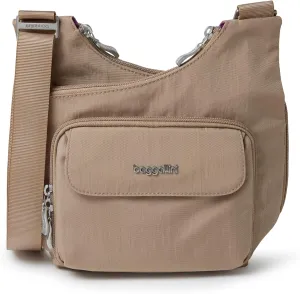 Baggallini Criss Cross 10x11 Crossbody Women Lightweight Water-Resistant Nylon Travel Bag W/RFID & Quick Access Pockets