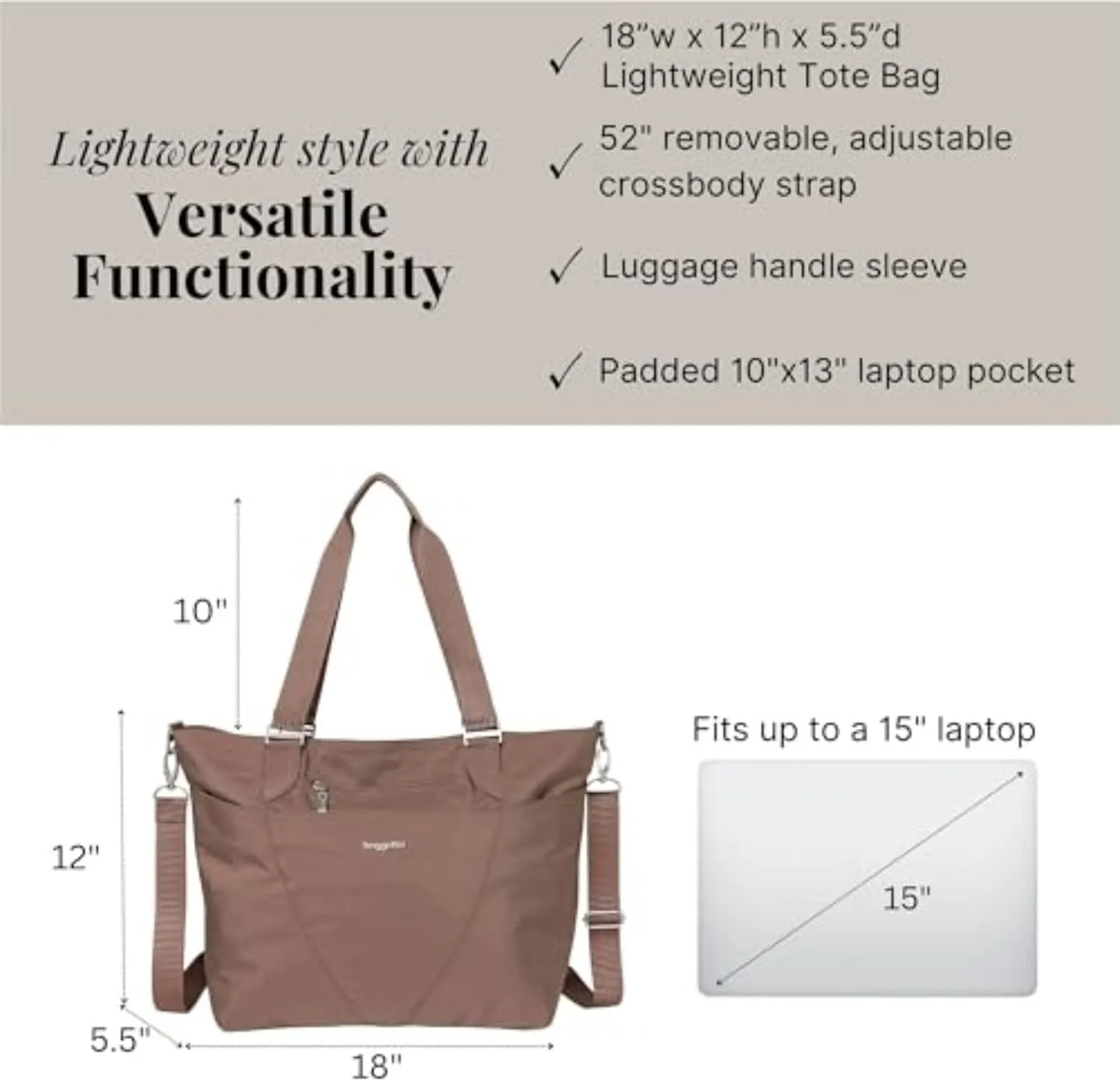 Baggallini unisex adult Avenue Tote