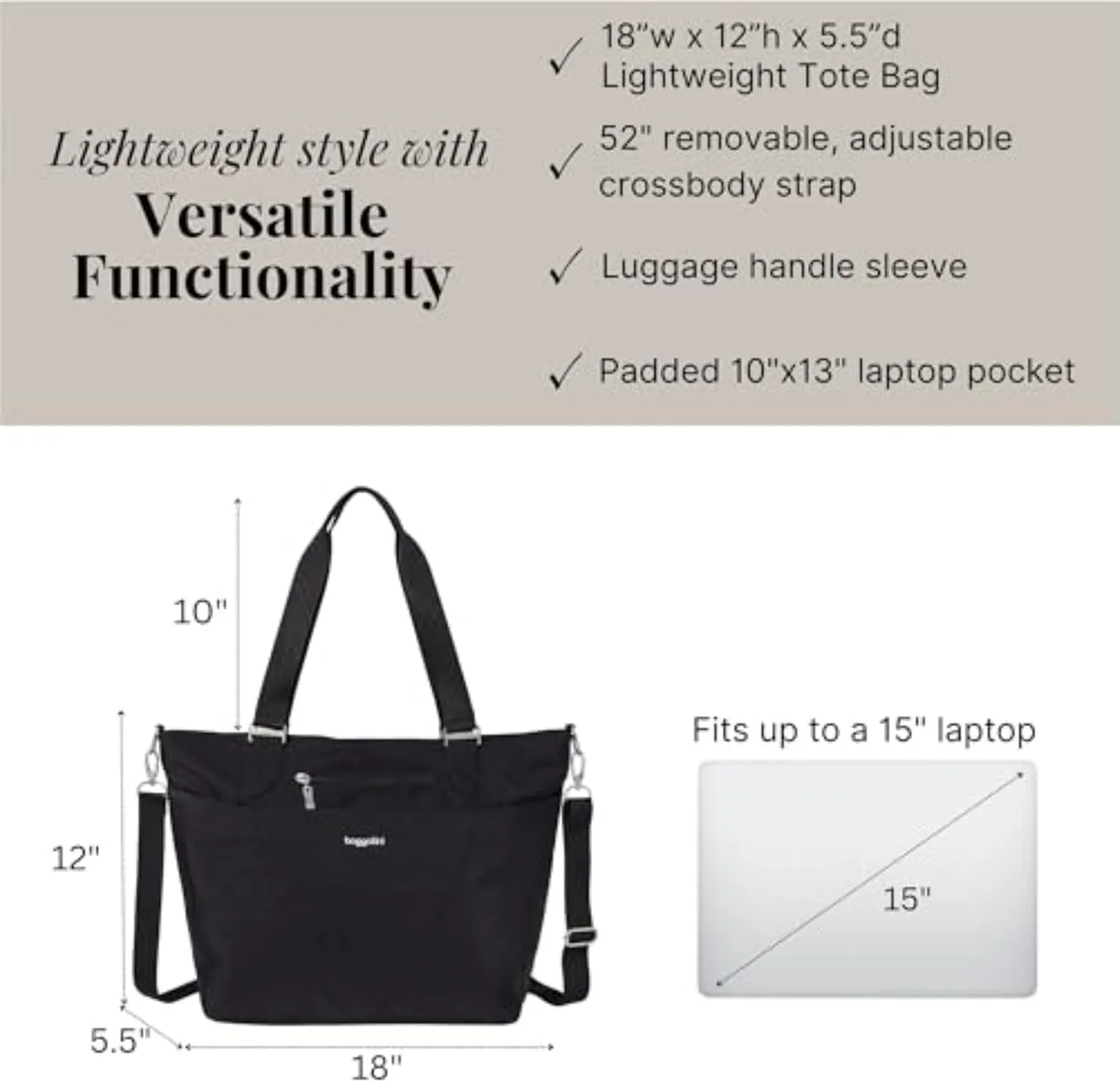 Baggallini unisex adult Avenue Tote