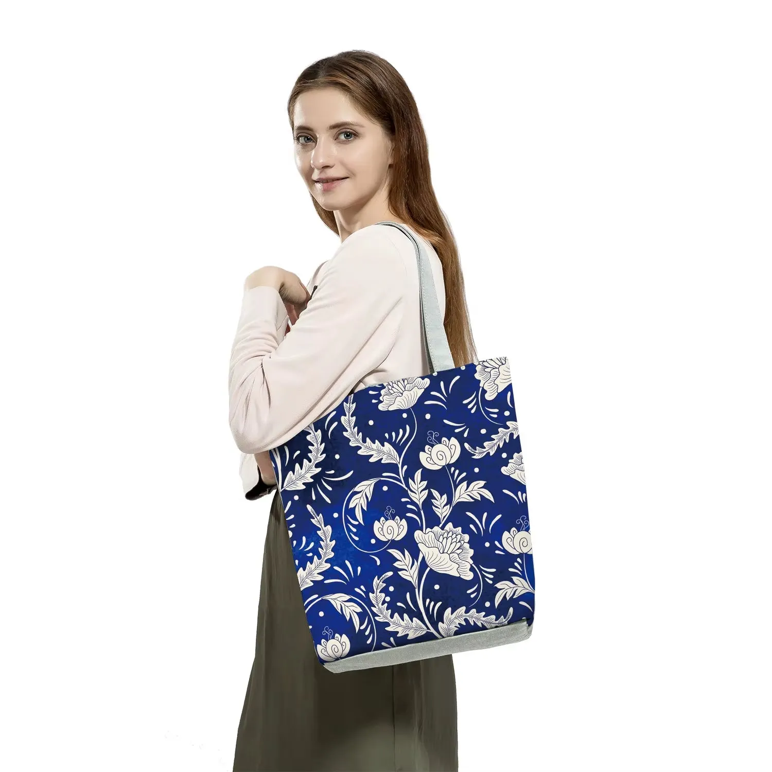 Bags for Women Floral Porcelain Geometric Abstract Pattern Shoulder Bag