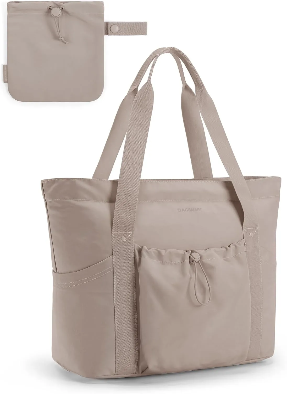 BAGSMART Tote Bag for Women, Tote Shoulder Bag with Laptop Compartment and Zipper Handbag for Travel, Work