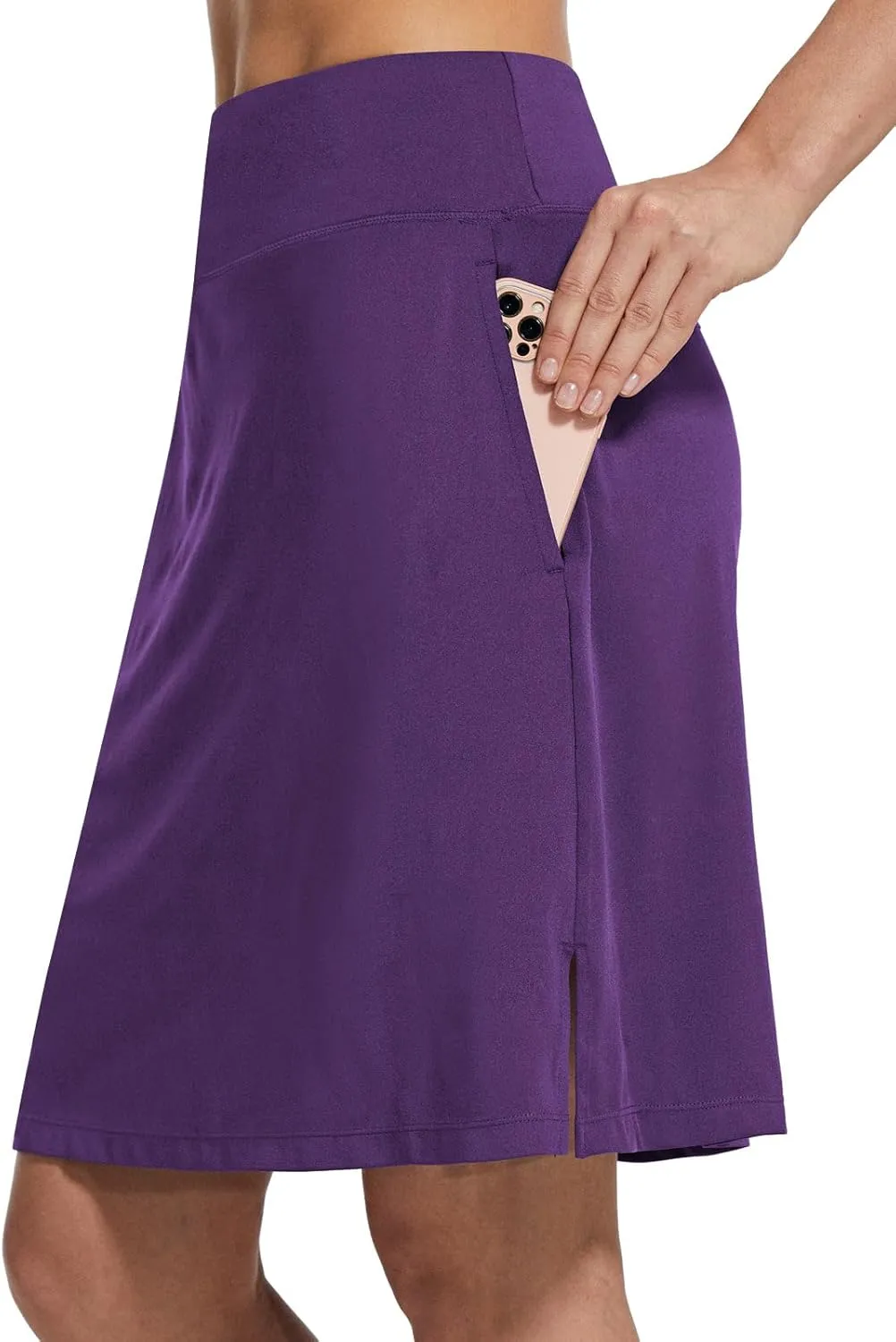 baleaf Women's 20" Golf Skirts Knee Length Skorts Athletic Modest Long Acitive Casual Pockets UV Protection