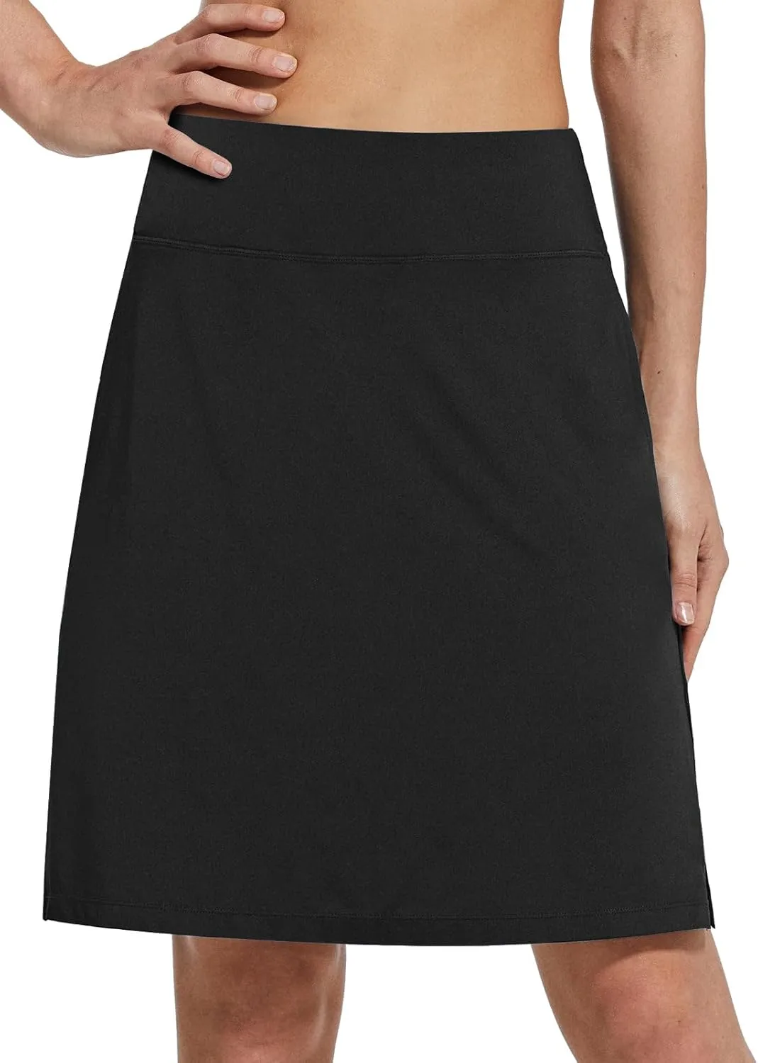 baleaf Women's 20" Golf Skirts Knee Length Skorts Athletic Modest Long Acitive Casual Pockets UV Protection