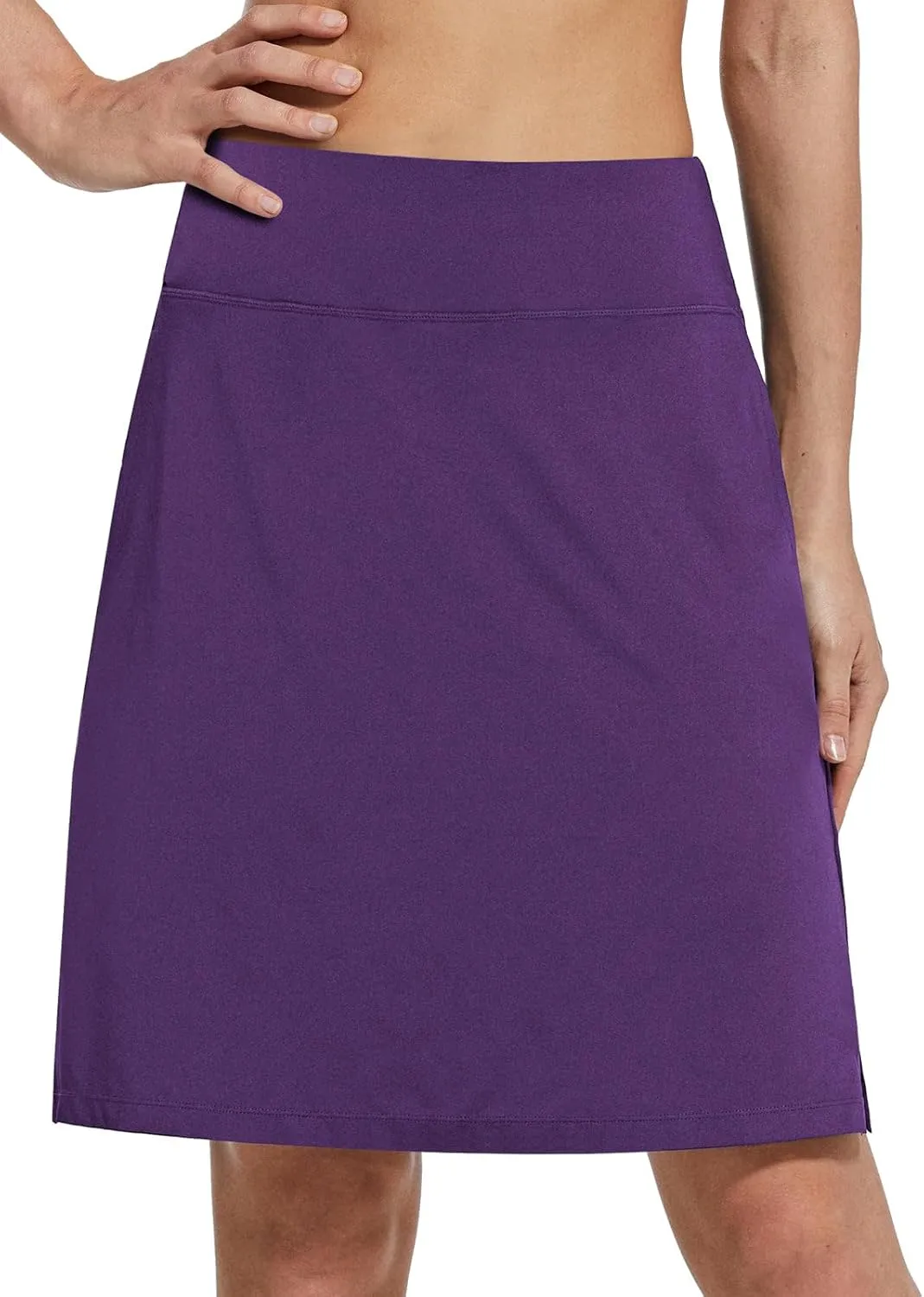 baleaf Women's 20" Golf Skirts Knee Length Skorts Athletic Modest Long Acitive Casual Pockets UV Protection