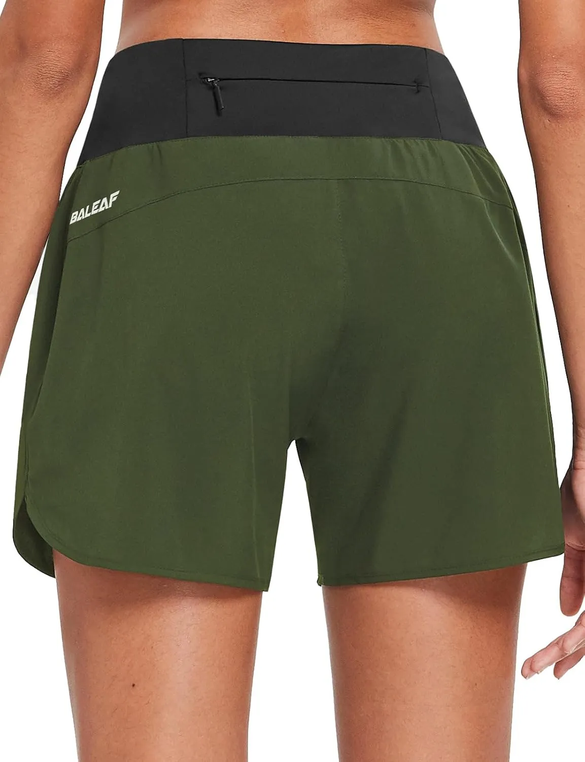 baleaf Women's 5" Workout Shorts Gym Running Shorts Athletic with Liner High Waistband Quick Dry Sports Zipper Pockets