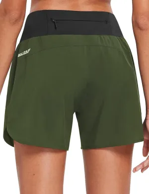 baleaf Women's 5" Workout Shorts Gym Running Shorts Athletic with Liner High Waistband Quick Dry Sports Zipper Pockets