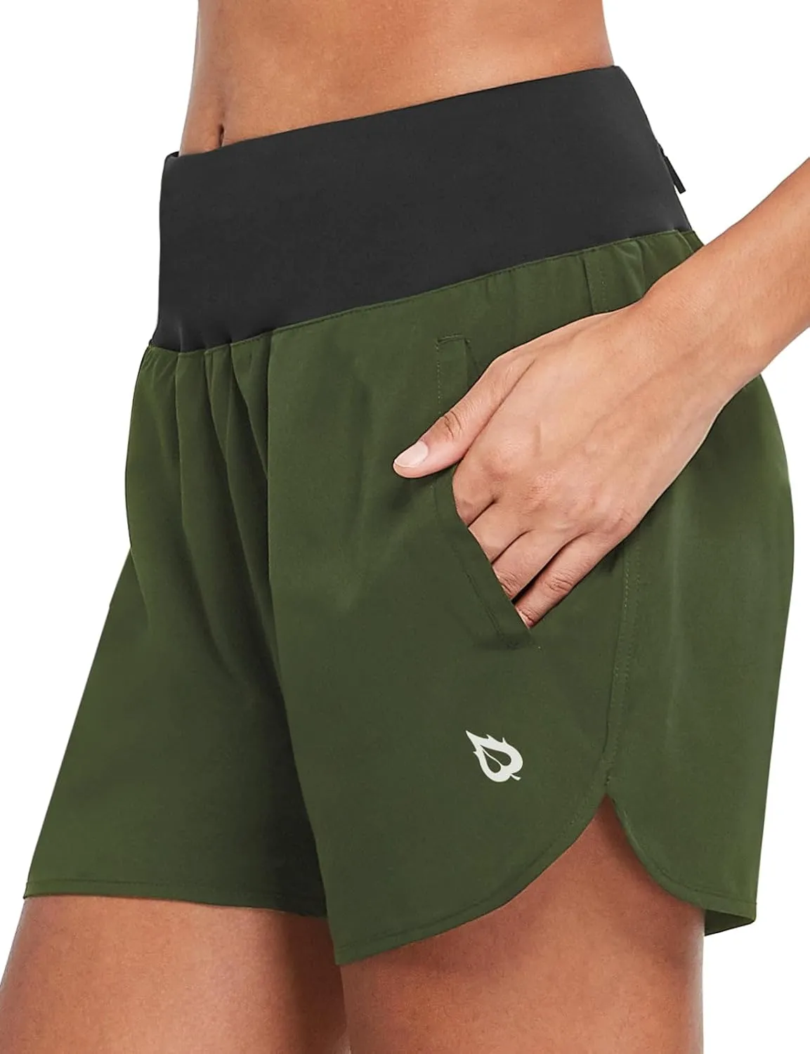 baleaf Women's 5" Workout Shorts Gym Running Shorts Athletic with Liner High Waistband Quick Dry Sports Zipper Pockets