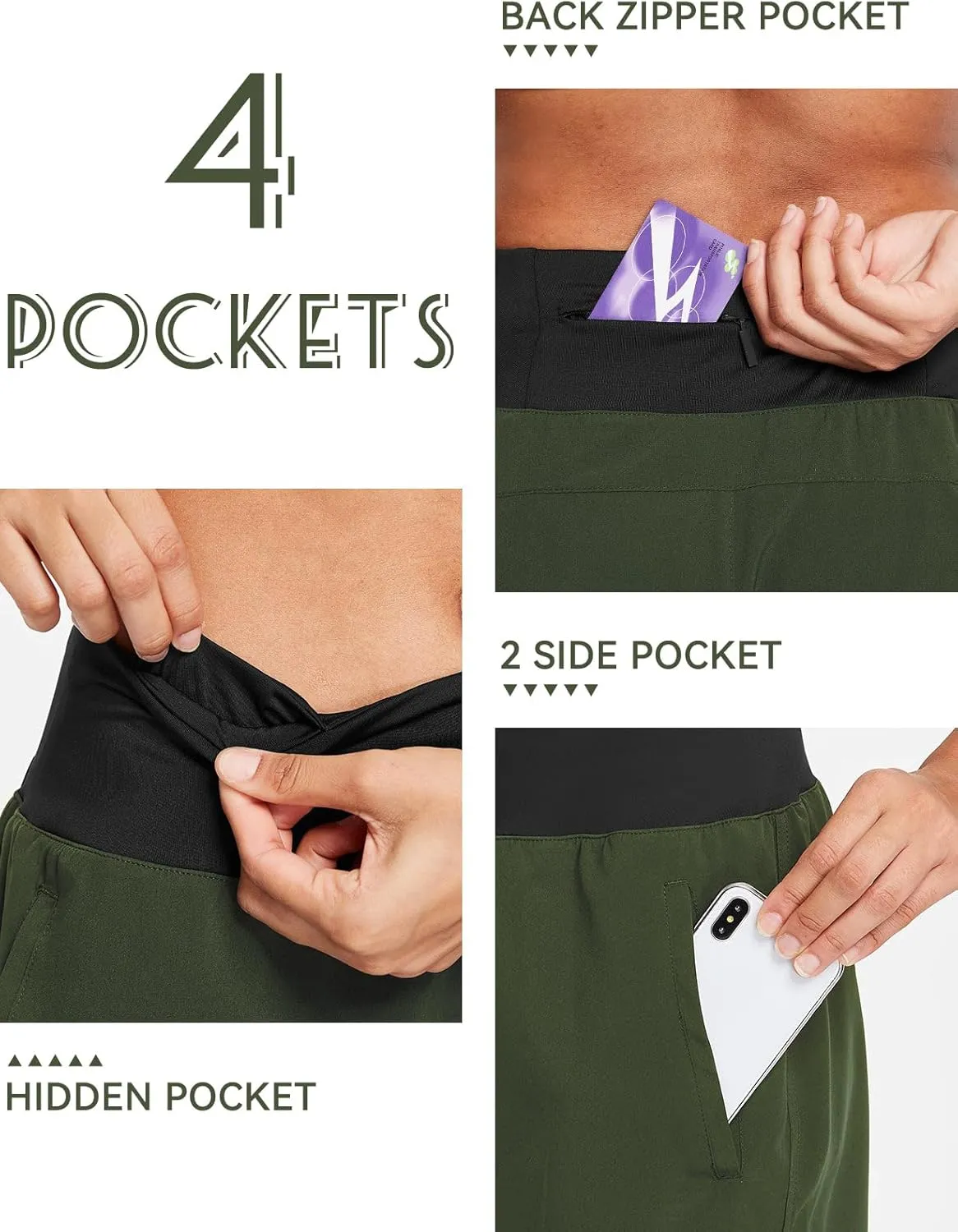 baleaf Women's 5" Workout Shorts Gym Running Shorts Athletic with Liner High Waistband Quick Dry Sports Zipper Pockets