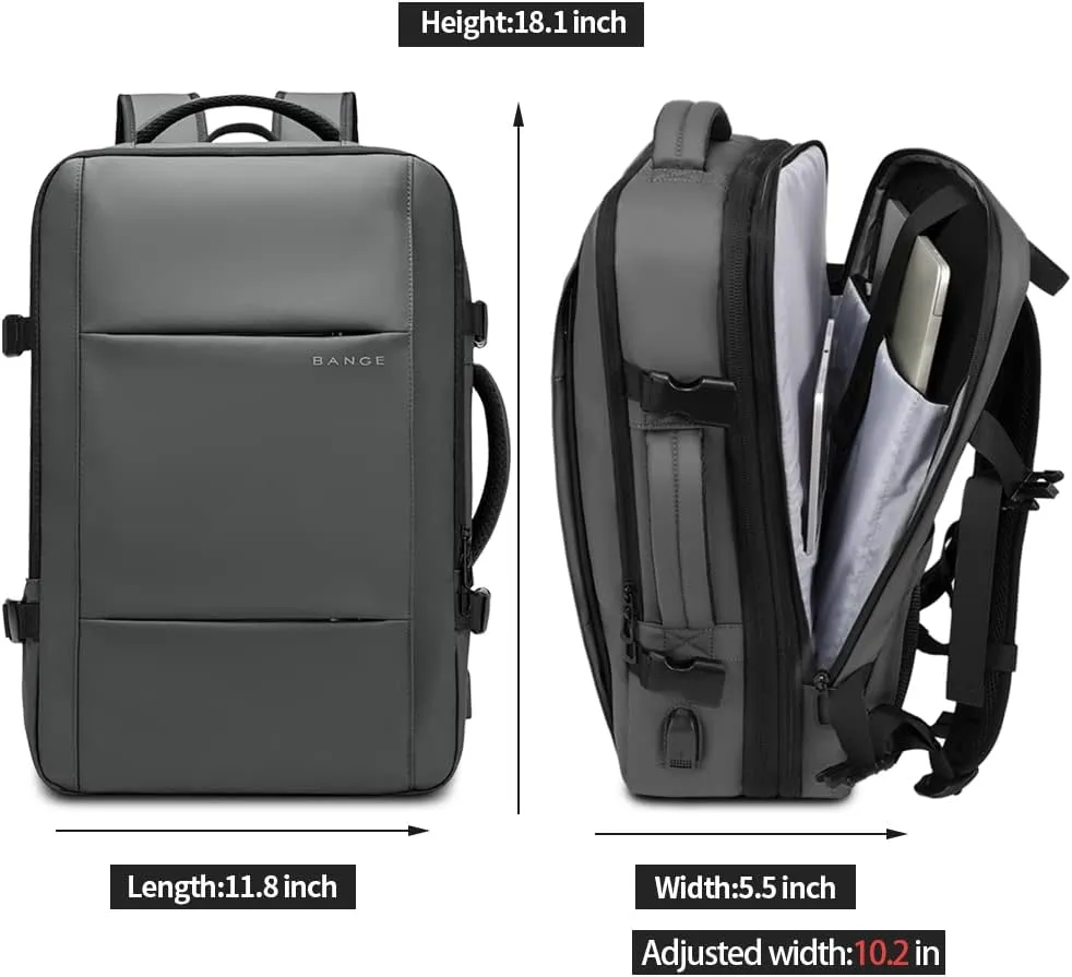 BANGE Expandable Travel Backpack,35LCarry on Backpack for Women Men Airline Approved Gym Backpack Waterproof Business Laptop Daypack…