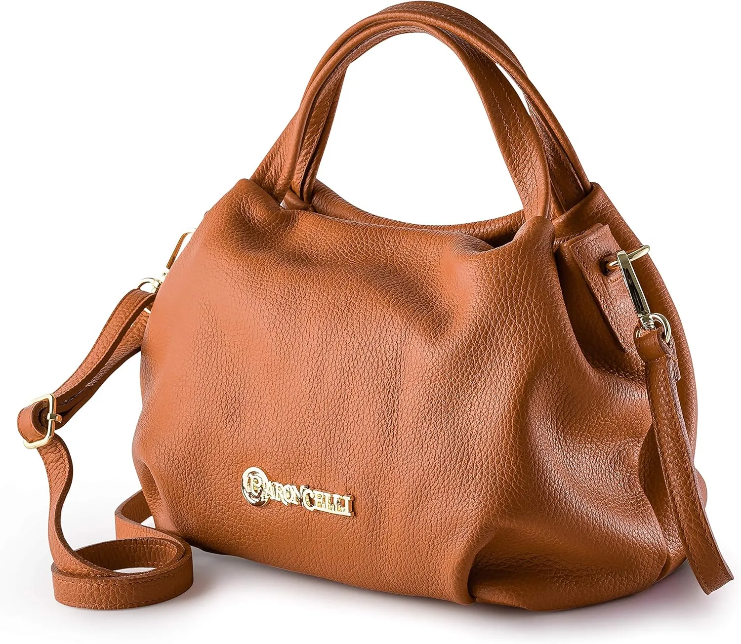 Baroncelli Italian Leather Purse for Women Genuine Soft Leather Medium Size Shoulder Crossbody Bag Made in Italy