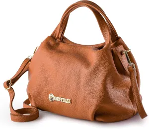 Baroncelli Italian Leather Purse for Women Genuine Soft Leather Medium Size Shoulder Crossbody Bag Made in Italy