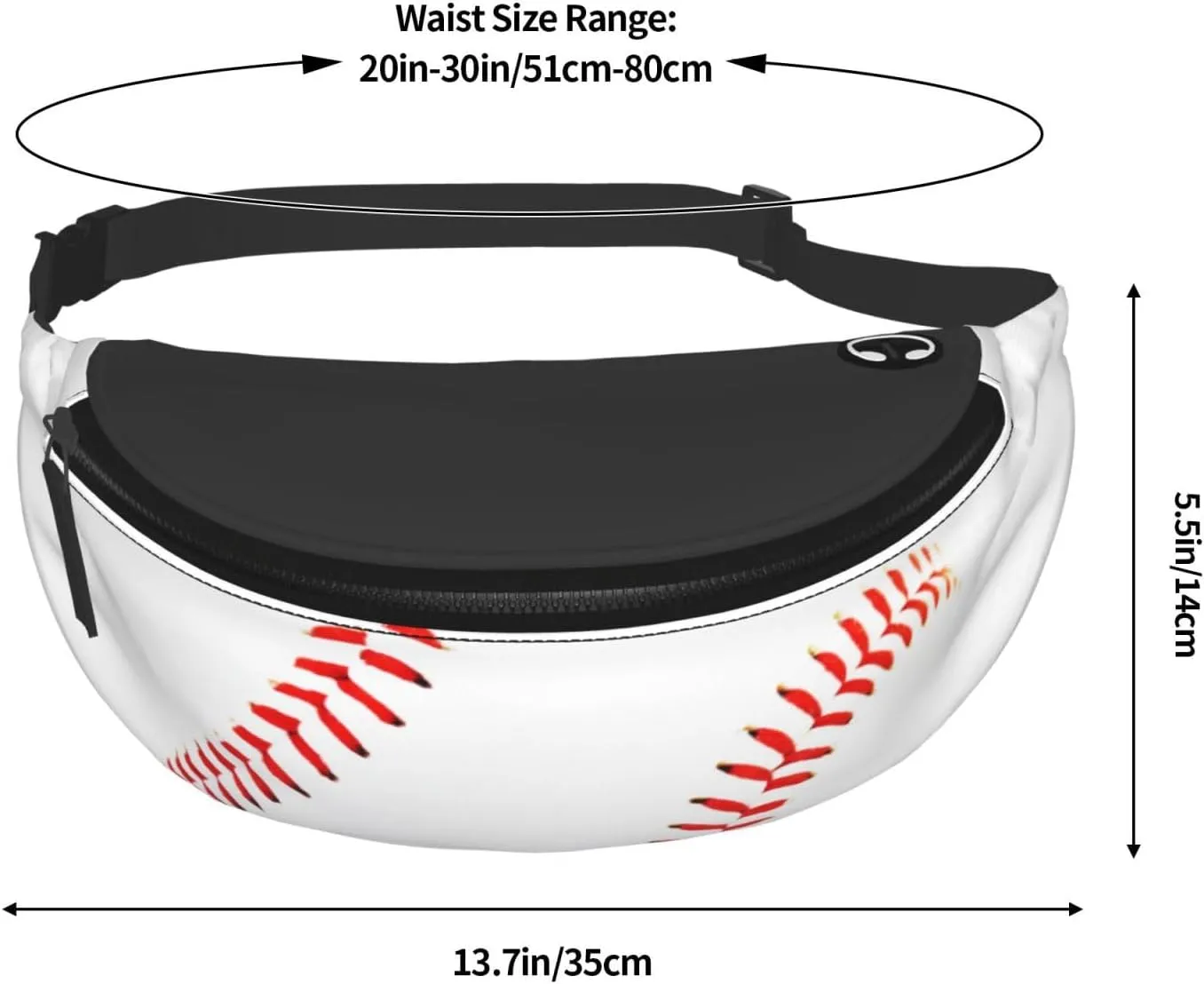 Baseball Fanny Pack Waist Bag Adjustable Belt Bag For Men Women Fashion Sling Crossbody Hip Bum Bag Traveling Hiking Cycling Running