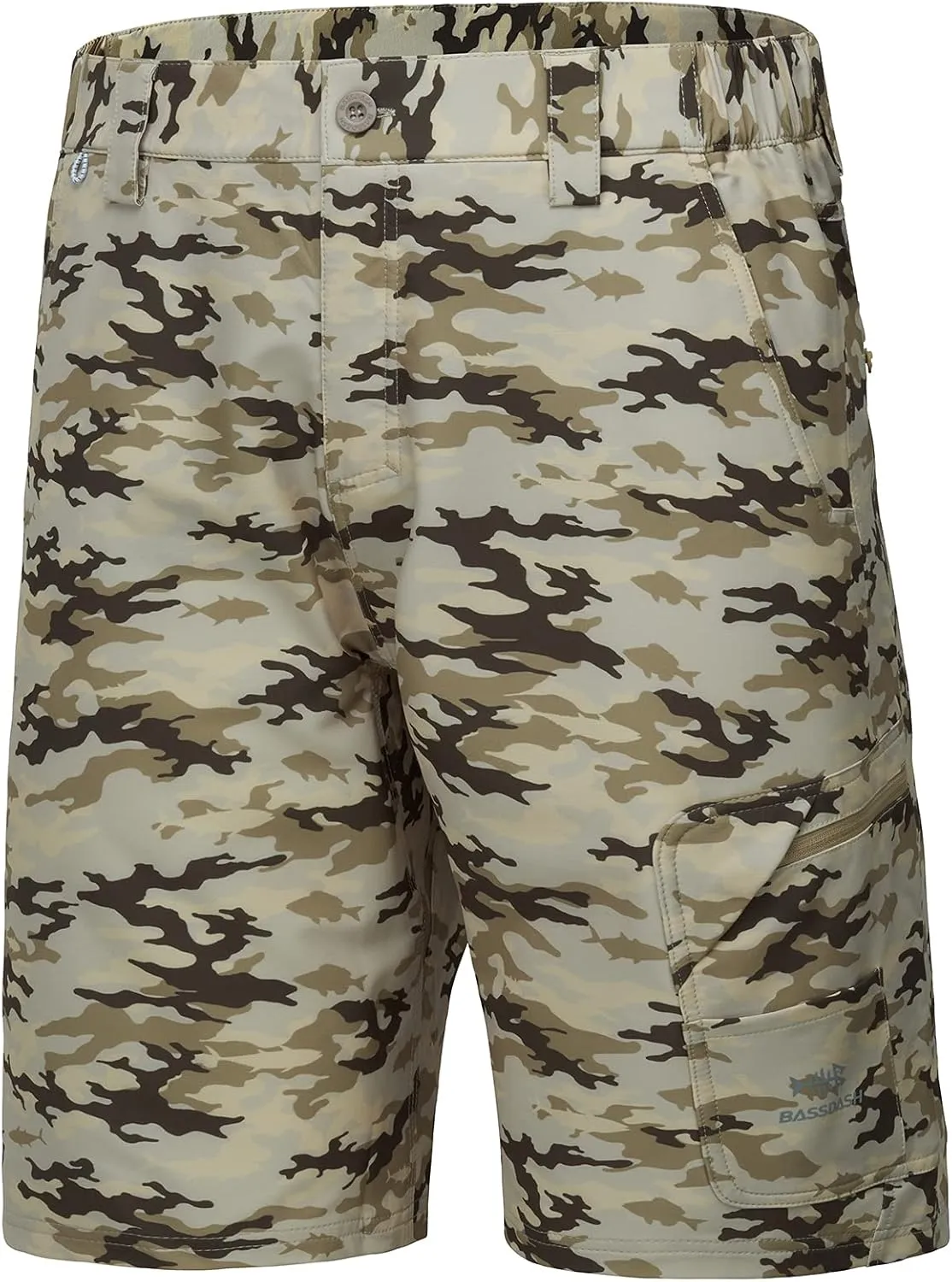 BASSDASH 10.5” Mens Fishing Cargo Shorts Quick Dry UPF 50  Water Resistant FP01M